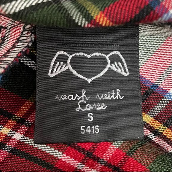 Hell Bunny Vixen Plaid Midi Skirt Red Green Tartan Swing Circle Skirt Size Small - Picture 9 of 11